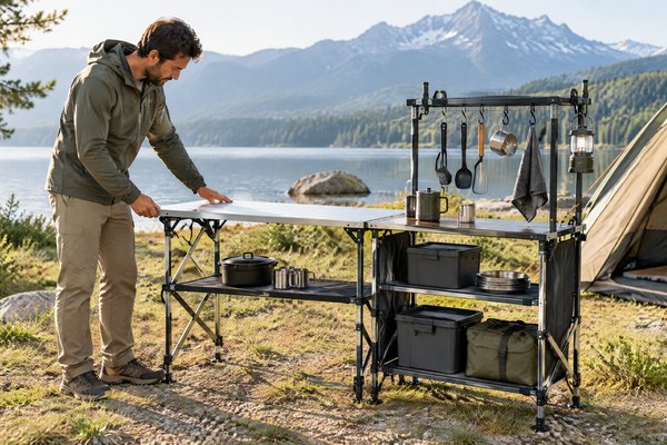 How to Source a Folding Camp Kitchen Station for Retail and Private Label — CampLume B2B camping gear buyer guide